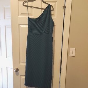 NWT Express Elegant Teal One-Shoulder Dress